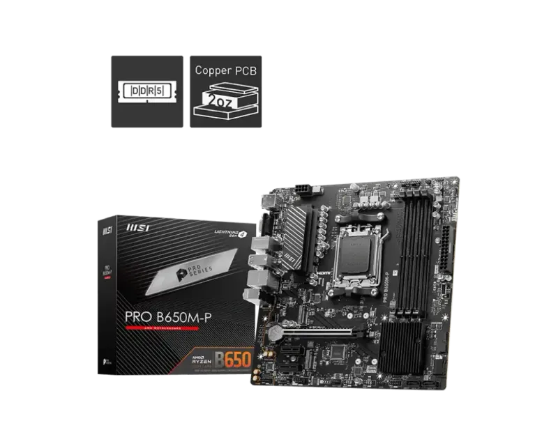MSI PRO B650M-P DDR5 AMD AM5 mATX Motherboard