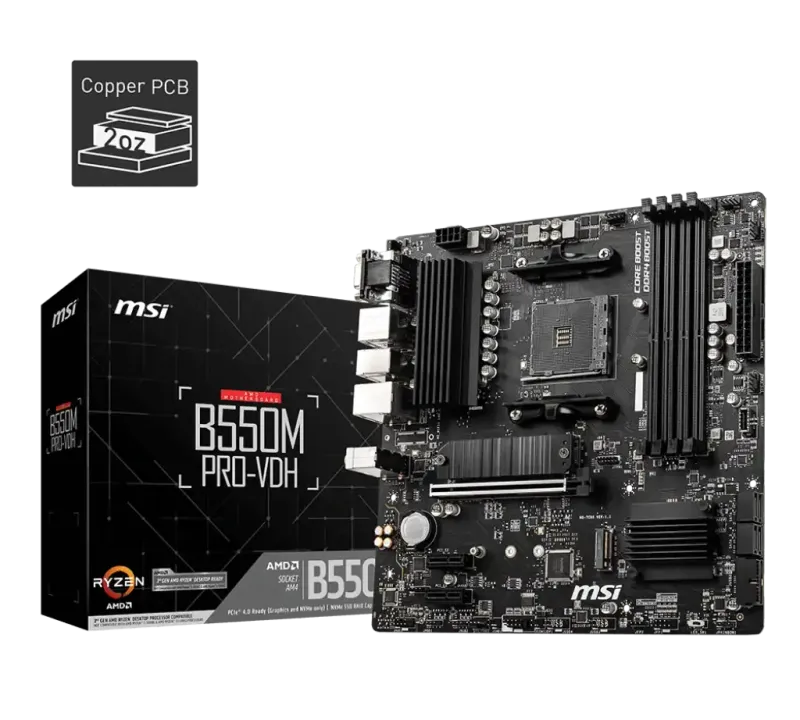 MSI B550M Pro-VDH AMD AM4 DDR4 Micro-ATX Motherboard