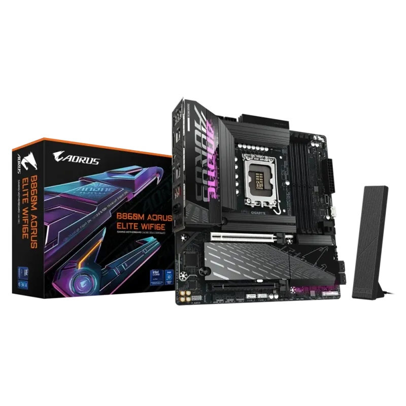 GIGABYTE B860M AORUS ELITE WIFI6E LGA1851 Micro ATX Motherboard