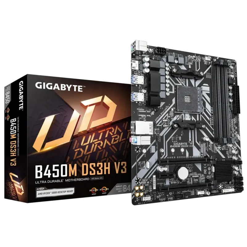 Gigabyte B450M DS3H V3 AMD AM4 Micro ATX Motherboard