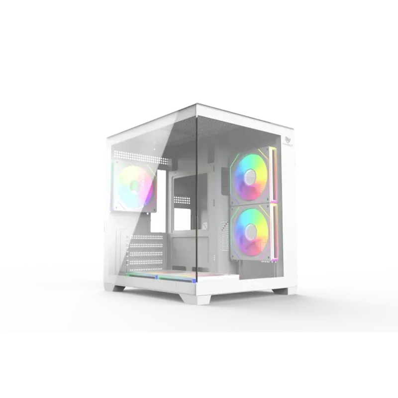 T-Wolf Mystery Box NV X5 Infinity ARGB M-ATX Mid Tower Gaming Casing White