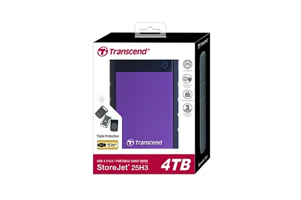 Transcend StoreJet 25H3 4TB USB 3.1 External 2.5" Portable Hard Disk